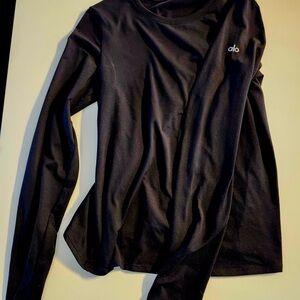 ALO Yoga Midnight Long Sleeve Top Medium Black
